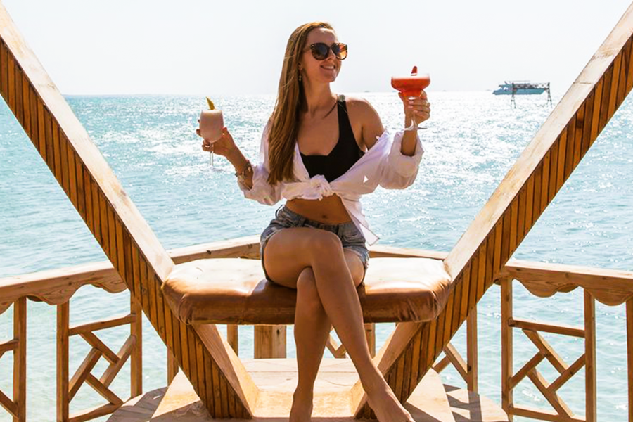 Golden sandy beach at Orange Bay, Hurghada